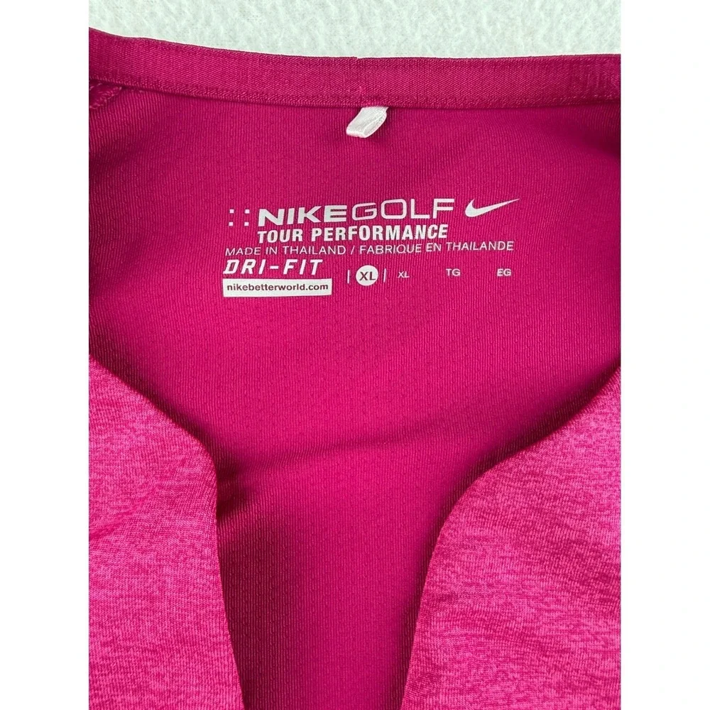 Nike Golf Tour Performance Dri-FIT Pink Short Sleeve Notched V-Neck Top XL